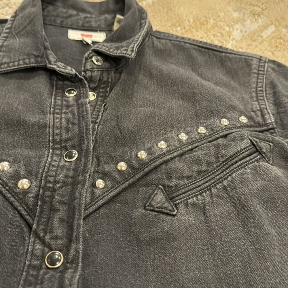 Levi's Dori Western Shirt pearl snap button in Black size S in GUC - Picture 5 of 11
